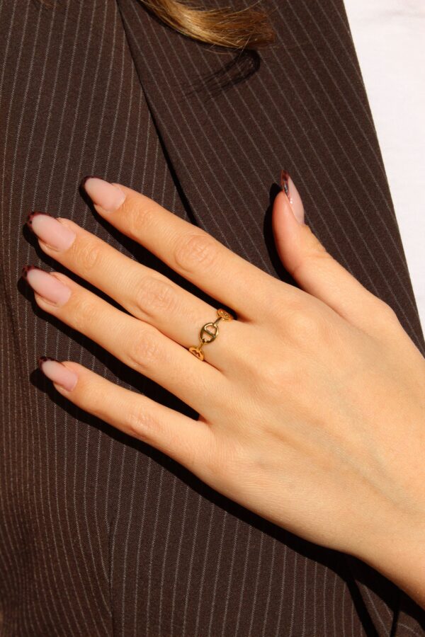 Bague dorée en acier inoxydable