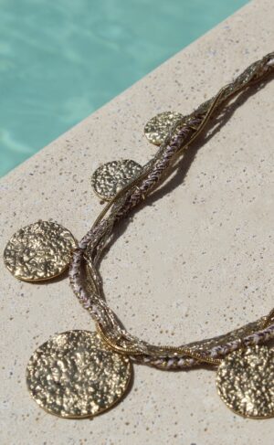 Collier Calie Collier avec fils brillants et pendentifs ronds plats