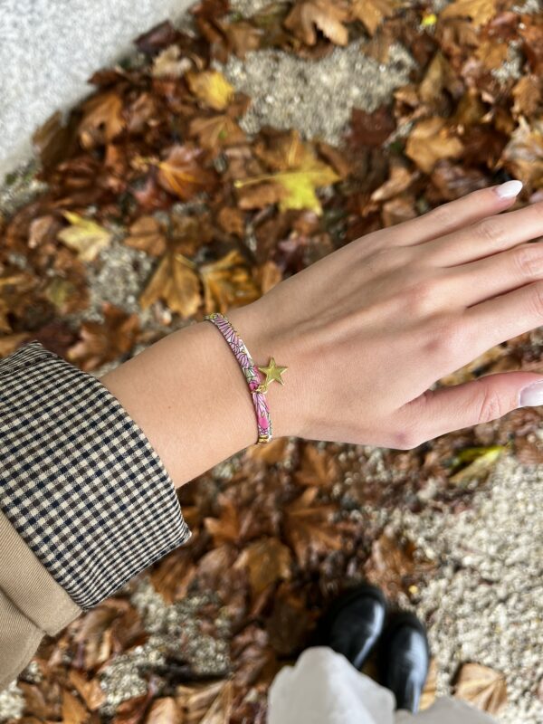 Bracelet Liberty - Vert et rose personnalisable