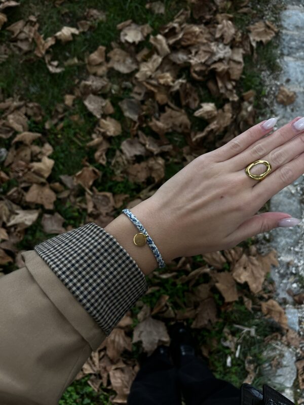 Bracelet Liberty - Flavie Bracelet Liberty - Flavie en tissu fleuri bleu
